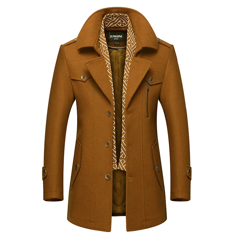 

Middle aged wool coat men's windbreaker middle aged and old father's clothes thickened winter coat wool jacket coat