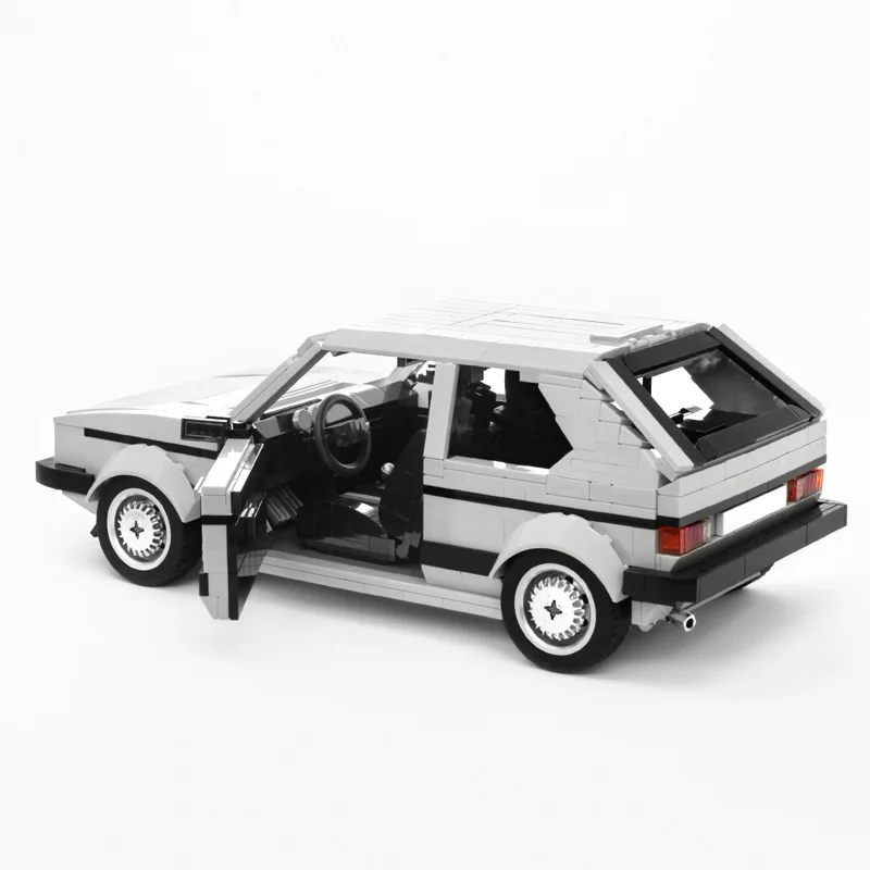 Конструктор MOC с изображением знаменитого автомобиля Volkswagen Golf MK1 сборка города