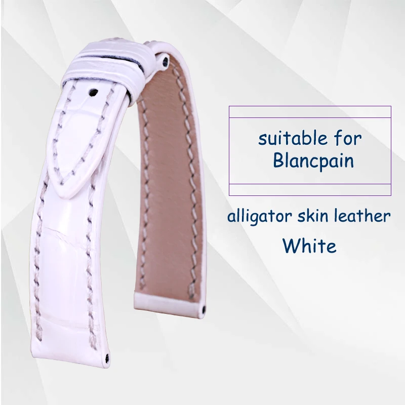PESNO подходит для blucpain Villeret для женщин 6102/6104/6263/3650A кожа аллигатора Натуральная кожа Ремешки для наручных часов - Цвет ремешка: White