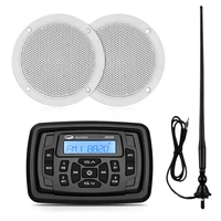 marine radio audio stereo bluetooth media receiver car mp3 player4 waterproof marine speakersfm antenna for rv atv utv yacht