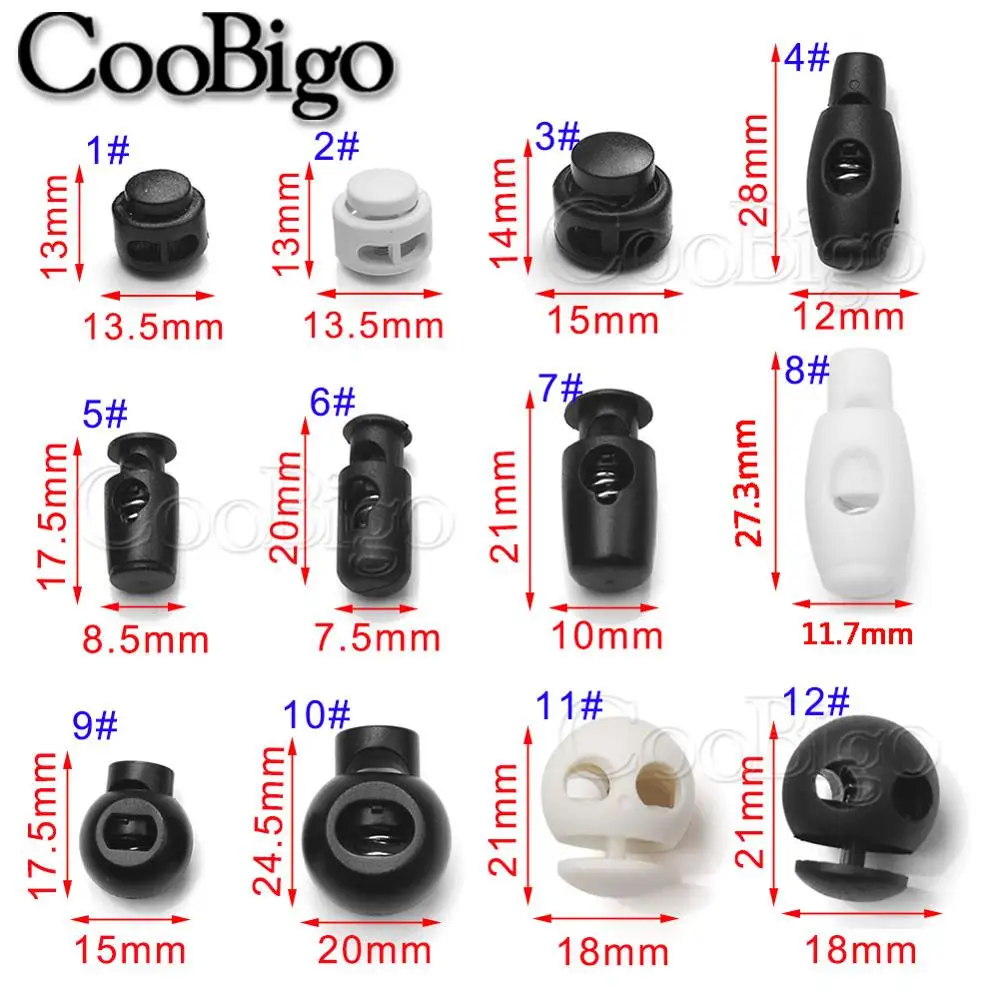 10 шт шнур замок пробкой пружина тумблер зажим Пластик черный рюкзак сделай сам на