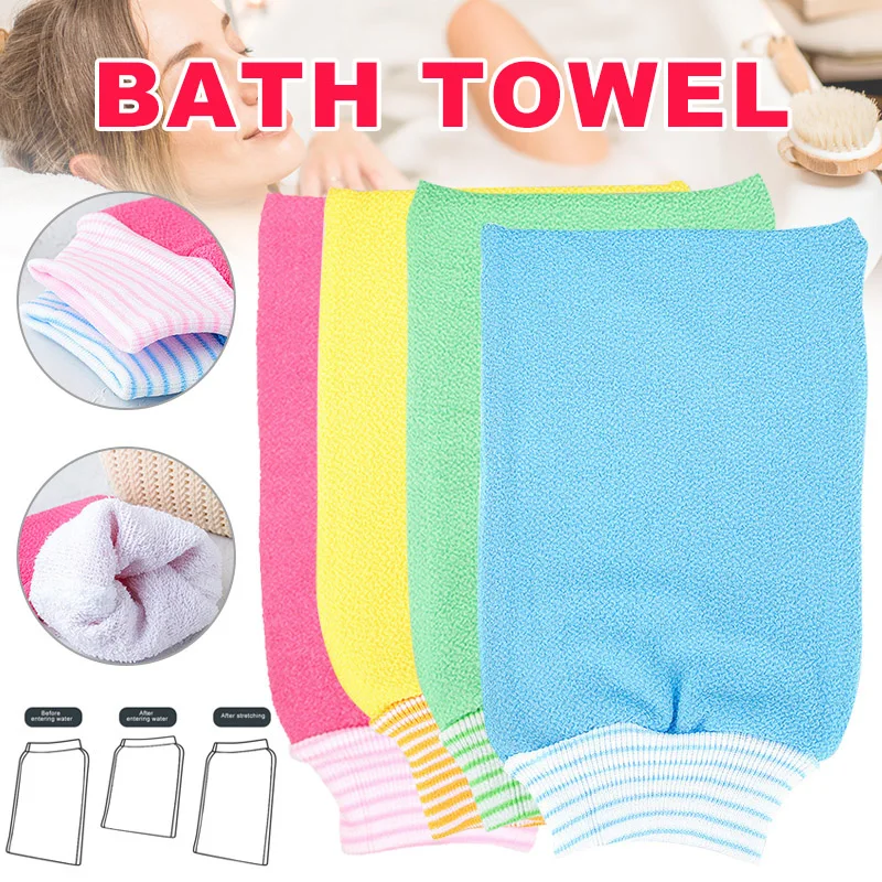 

2021 Double Sided Bath Exfoliating Towel Back Scrubber Bath Towel Strong Water Absorption SSwell