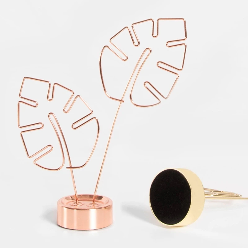 

27RA Table Number Holder Name Place Card Holder Leaf-shaped Hollow Clip Holder