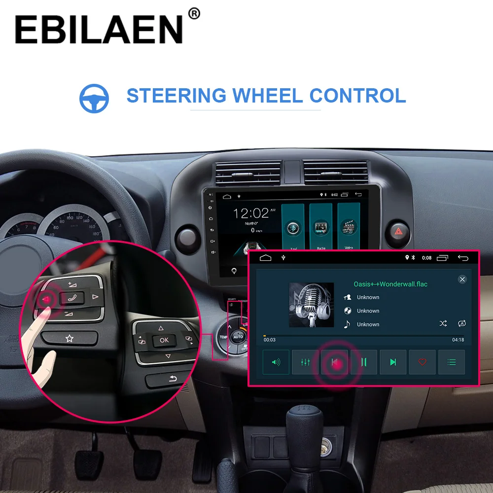 YUEMAIN автомобиля Радио Мультимедийный проигрыватель для Toyota RAV4 RAV 4 2007-2010 2Din Android 8,1 автомобильное радио с GPS навигационная лента Регистраторы DVR