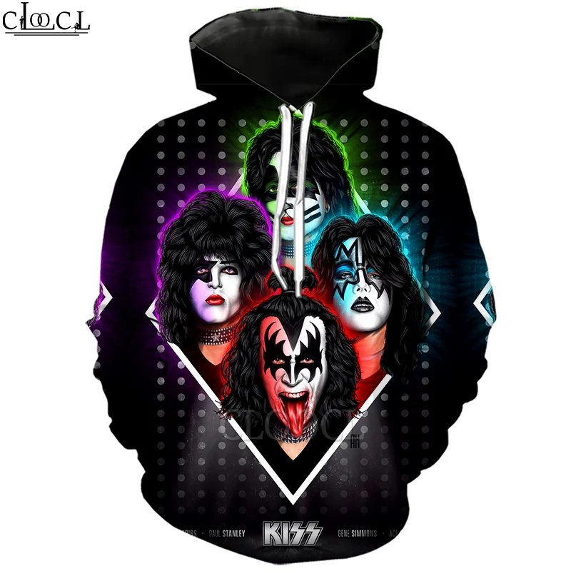 CLOOCL Популярная рок-группа KISS 3D печать мужская и женская мода Harajuku Хип-хоп
