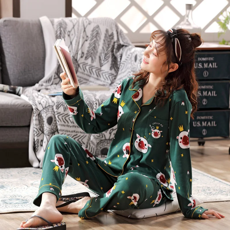 Женские пижамы с птицами хлопковые Пижамные комплекты для влюбленных домашняя