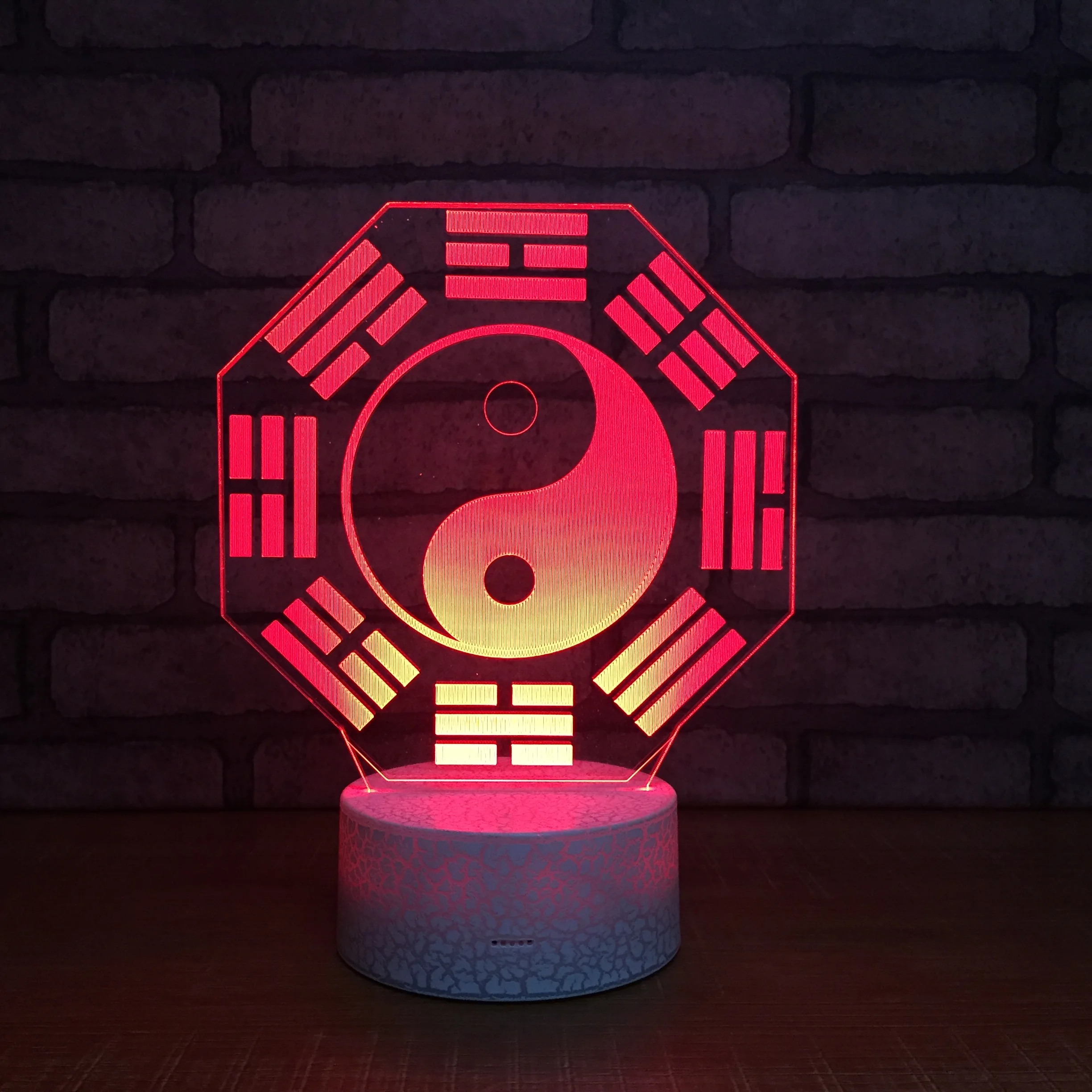 

Акриловая 3D лампа Tai Chi, светодиодный USB-светильник, разноцветный сенсорный пульт дистанционного управления, светильник НИК для гостиной, сп...