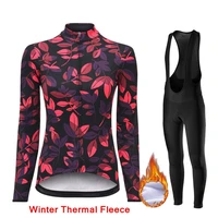 warm 2022 winter thermal fleece cycling clothes women jersey suit outdoor bike mtb clothing bib pants set ropa ciclismo hombre