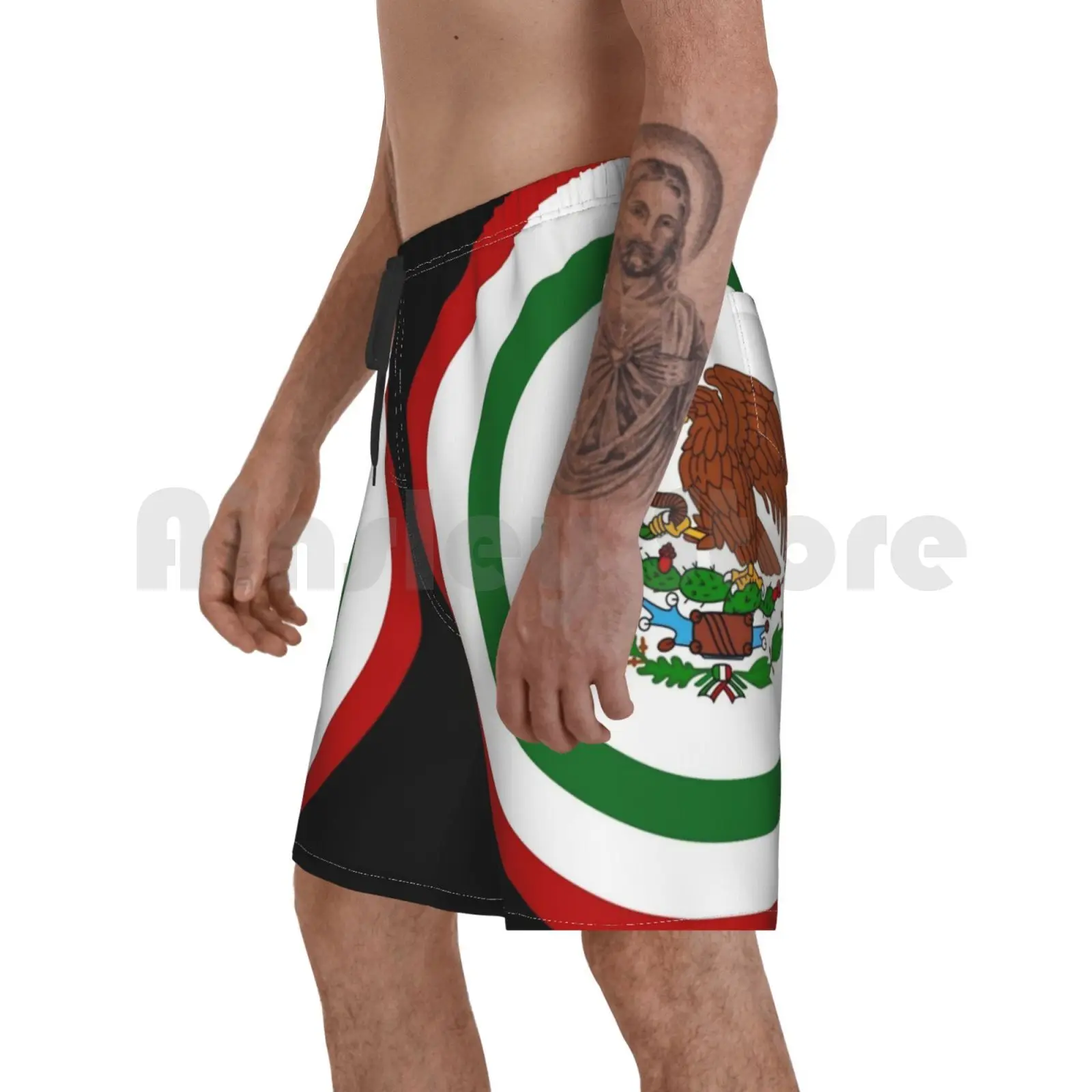 

Пляжные шорты с мексиканским флагом, капитан Мексики, супергерой, комикс-книги, фильм Капитан Мексики