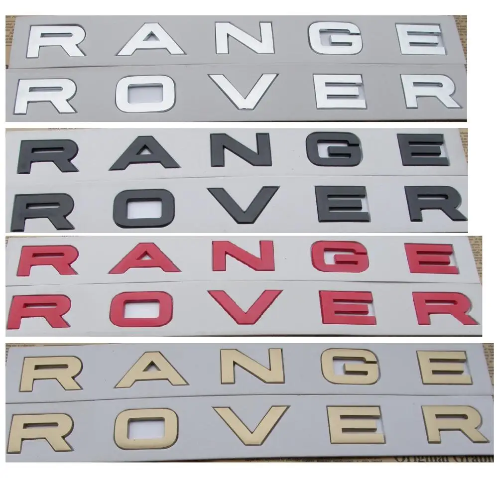 Chrome Black Letters Trunk Emblems Front Cover Emblem Badges Sticker for LAND ROVER RANGE ROVER