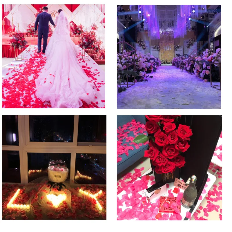 1000 шт./лот искусственные лепестки роз сделай сам украшения для свадебвечерние