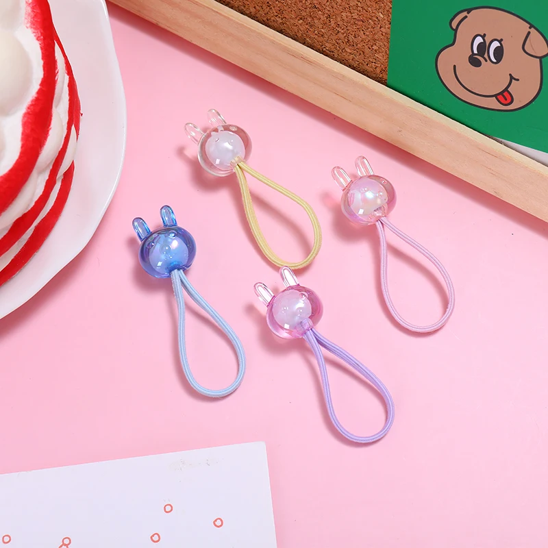 

10Pcs/Box New Girls Cute Jelly Laser Color Elastic Rubber Bands Kids Sweet Ponytail Hair Rope Headband Fashion Hair Accessories