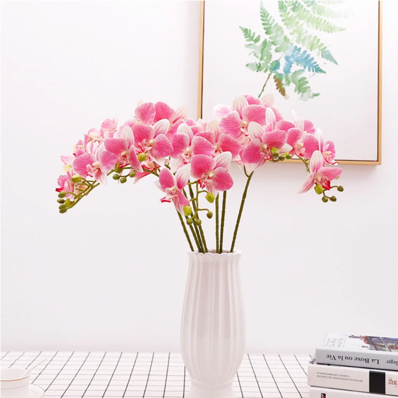 

1 Bundle（7 Heads）Plastic Butterfly Orchid Bouquet for Home Decor Wedding Decorative Plants Christmas Artificial Flowers