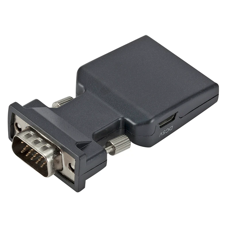 VGA to HDMI Adaptor Converter Male to Female with Audio Power Adapter Support 1080P Signal VGA to HDMI Audio 5V DC Connector