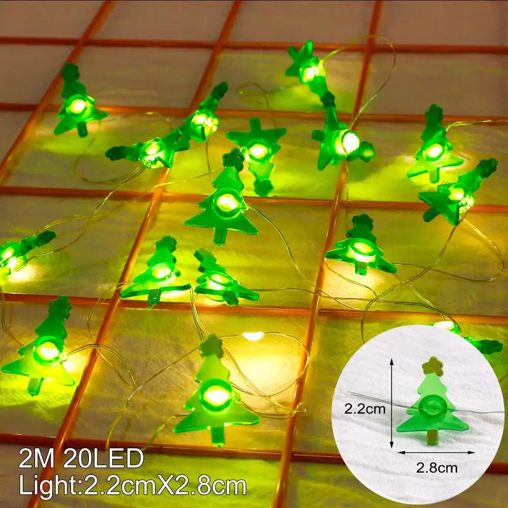 2M 20LED tree Светодиодный Рождественские украшения для дома елочные украшения Новогодний Декор Noel новогодний натальный - Цвет: 2M 20LED tree
