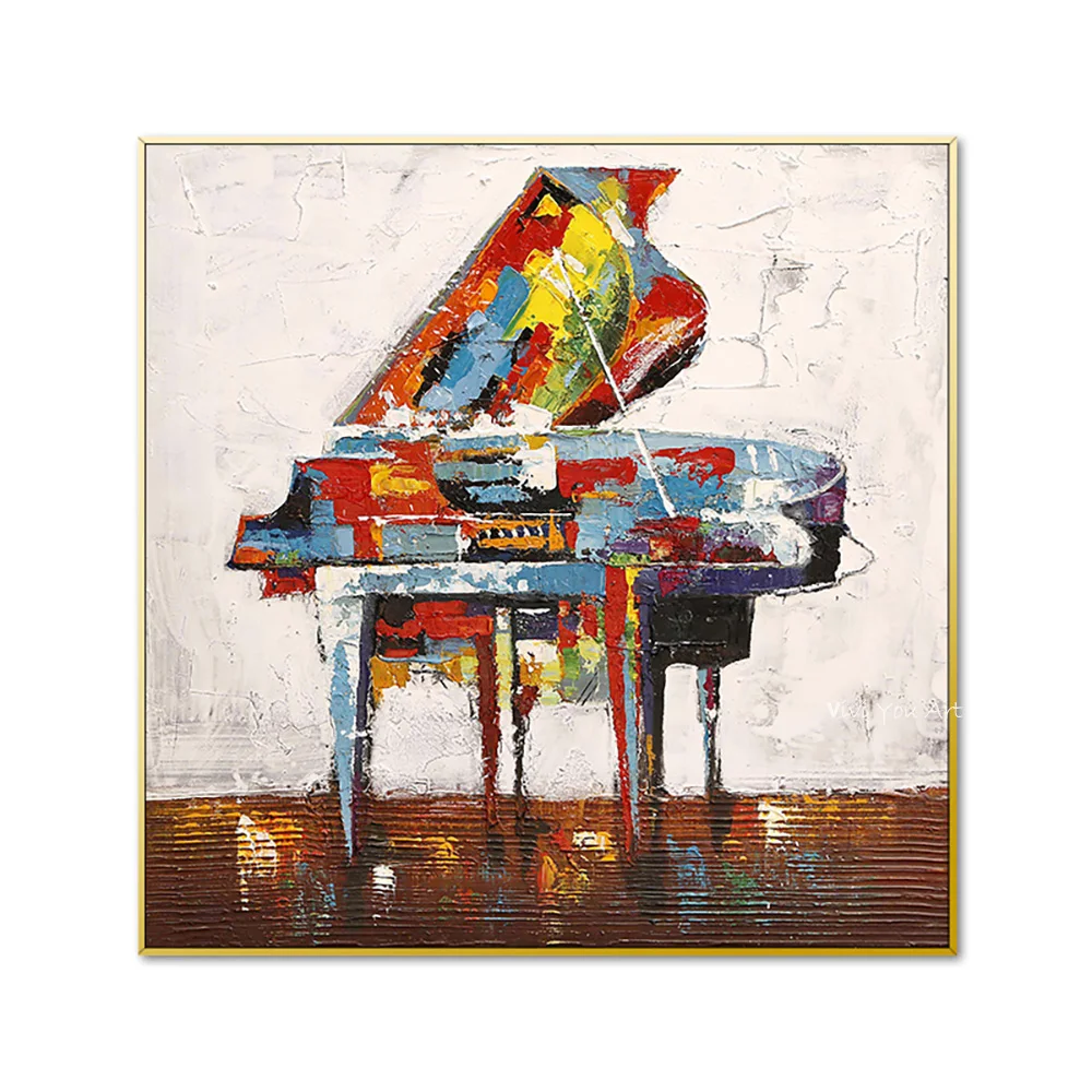 

Canvas Painting Abstract Colorful Piano Posters and Handmade Oil Painting Wall Pictures for Living Room Cuadros Home Decor