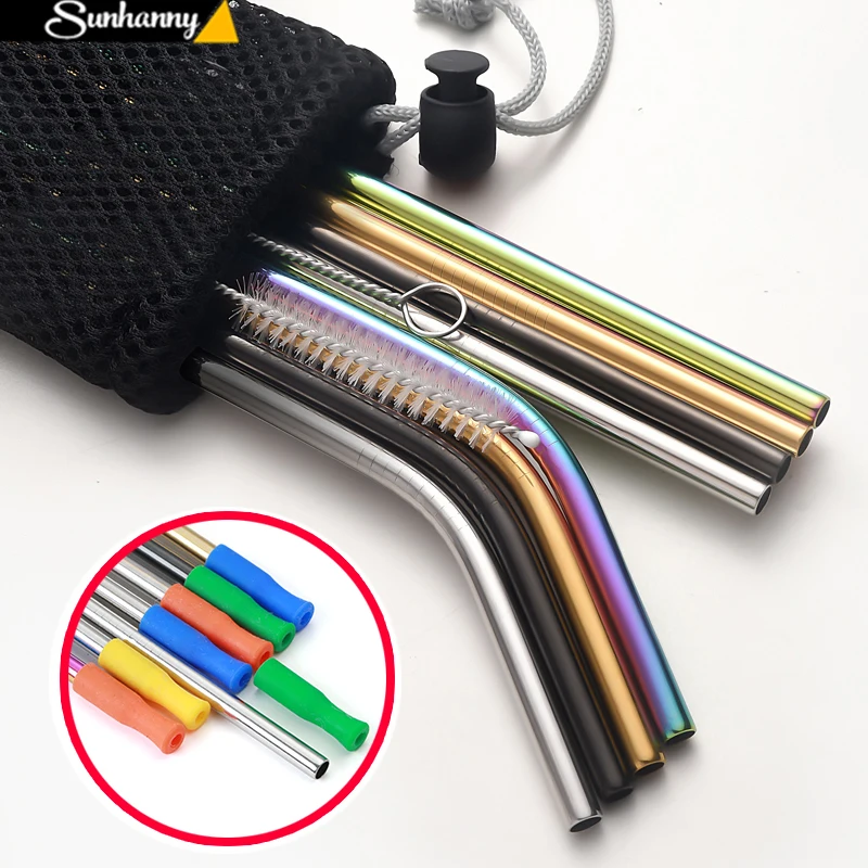 Многоразовые металлические трубочки для питья 304 Нержавеющая сталь прочный