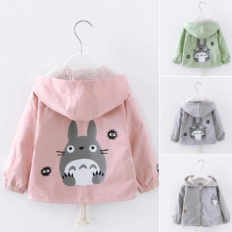 

Spring Autumn Girls Boys Windbreaker Coat Children's Cotton Cartoon My Neighbor Totoro Hooded Jacket Baby Coat
