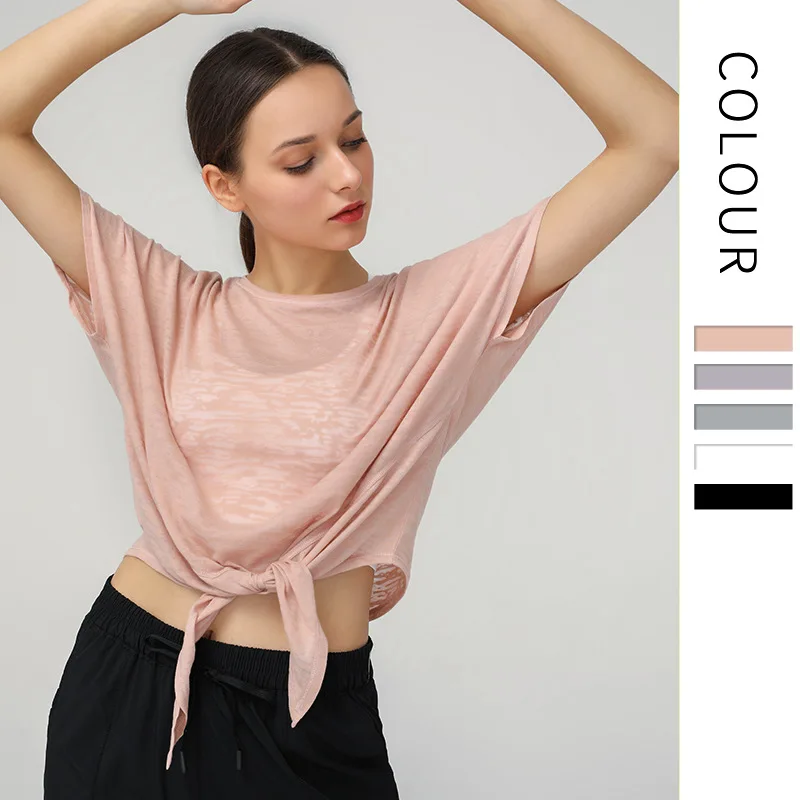 Wmuncc Women Yoga Shirts Breathable Short Sleeve T-shirt Blouse Gym Workout Tops Clothes Female | Спорт и развлечения