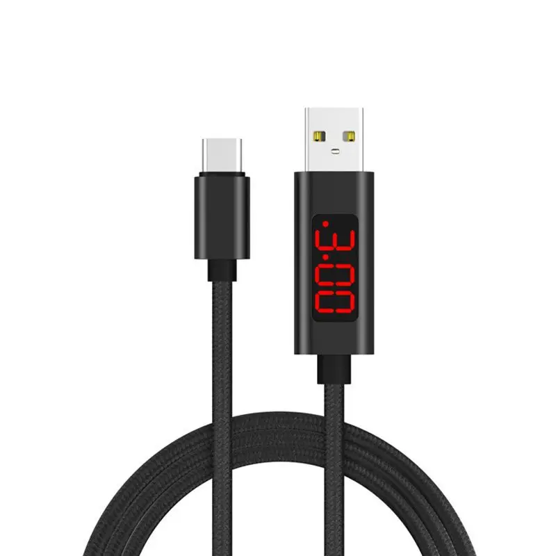Type C interface Type C/Micro USB/Lightning Быстрая зарядка USB кабели с током и дисплеем напряжения для Iphone huawei XiaoMi samsung - Цвет: Type C interface