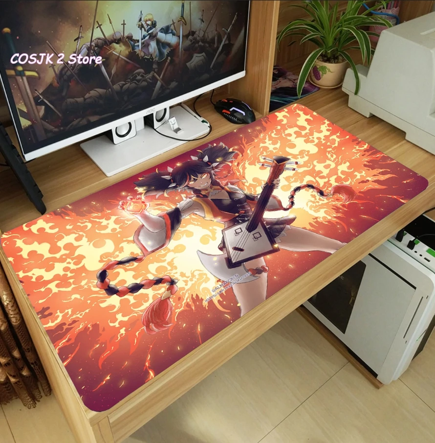 game genshin impact xinyan large mouse pad laptop pc gaming computer desk keyboard mat thicken antislip huge mousepad playmat free global shipping