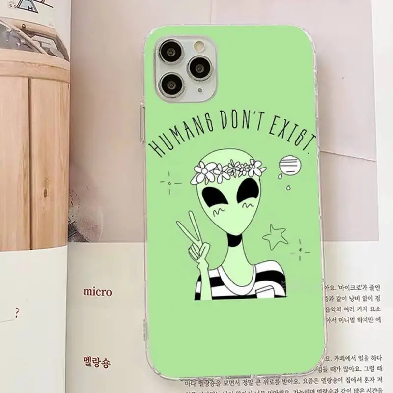 Эстетика милый мультфильм инопланетянин пространство DIY Роскошный чехол для