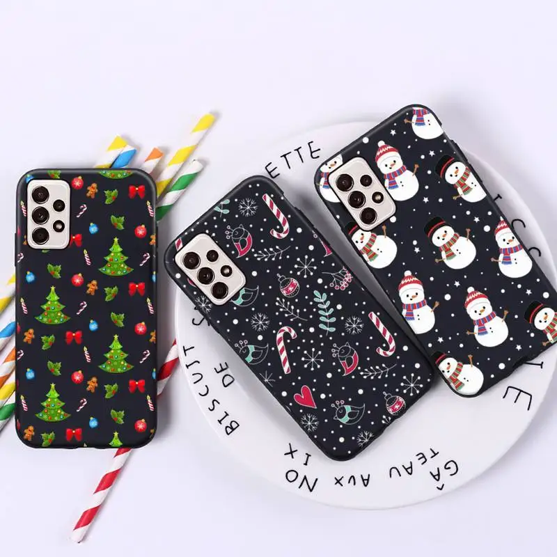 

Christmas new Year happy Cartoon Phone Case For Samsung A32 A51 A52 A71 A72 A50 A12 A21S A S note 20 S21 10 Plus Fe Ultra