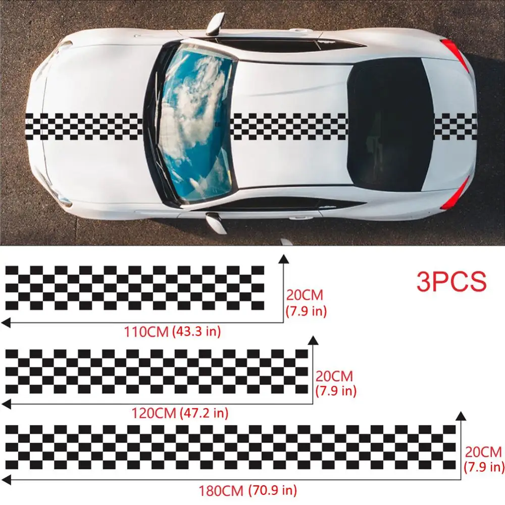 3Pcs Car Long Stripe Auto Stickers Stylish Decals Vinyl Racing Sports Decoration Accessories For All Brands | Автомобили и