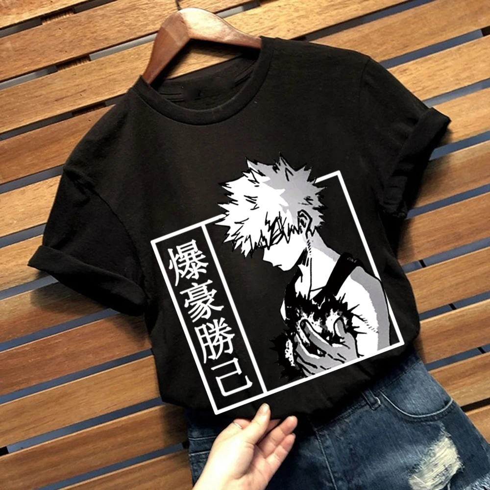 

Anime My Hero Academia Black T-shirt Men Women Summer Tee for Men