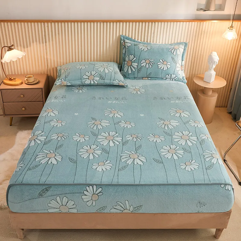 

Bed Sheet Full Fitted Sheet Universal And Printed Fitted Sheet Elastic Band Bed Pad Cover Protector 1pc Home Bedding