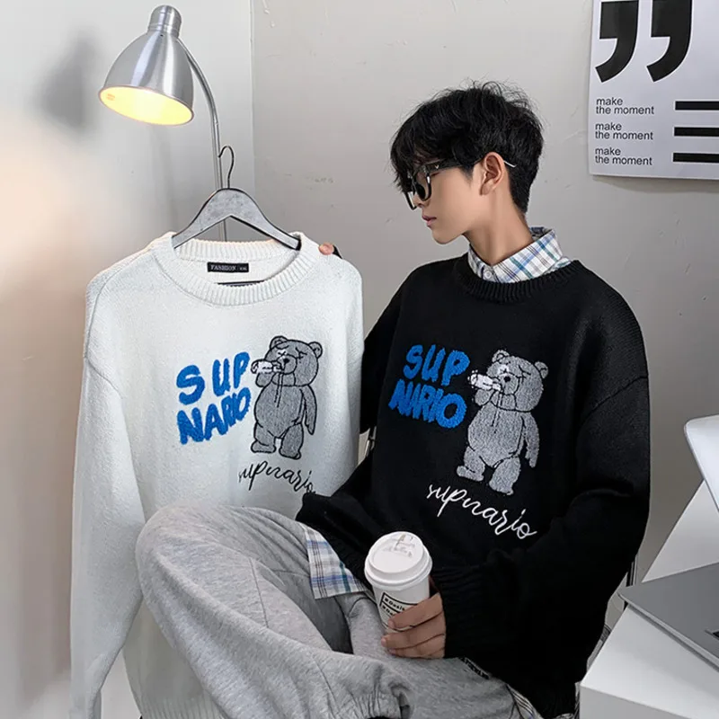 

ZAZOMDE Sweater Men Harajuku Gengar Hip Hop Streetwear Men Clothing Pullover O-neck Oversize Fashion Casual Couple Male Sweaters