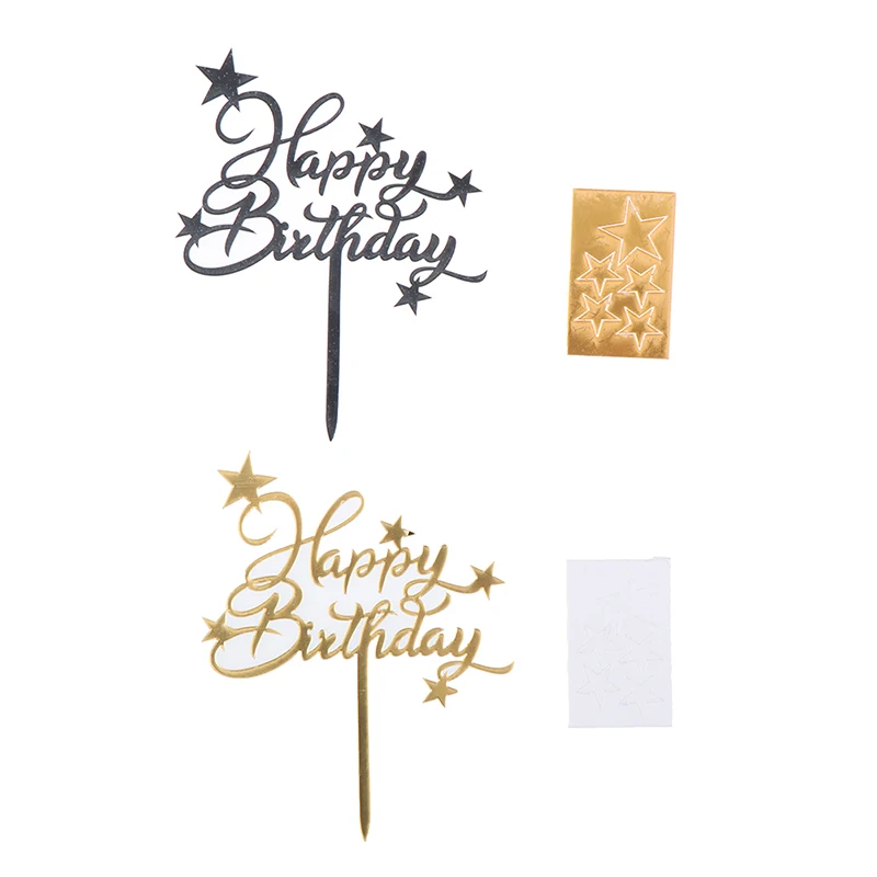 Креативный Блестящий Топпер для торта С Днем Рождения милая звезда кекс топперы