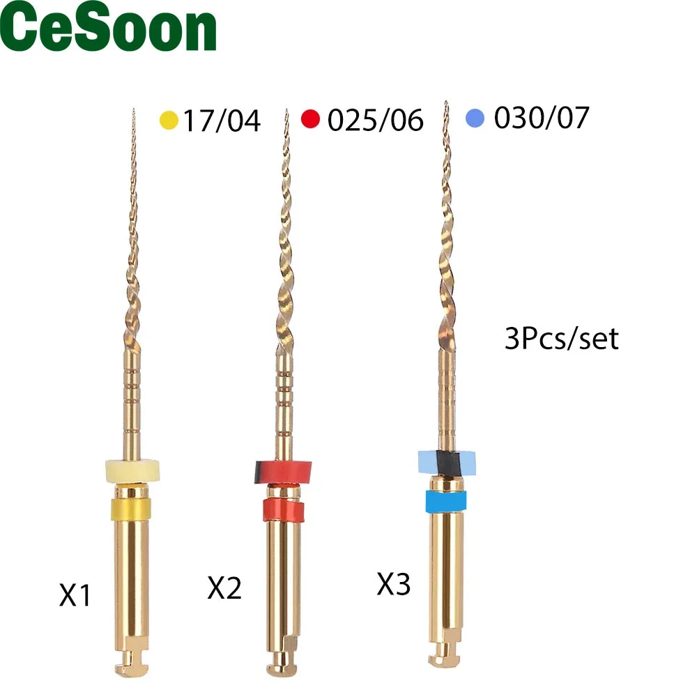 

3PCS/Pack Dental Niti Endodontic Files X1-X3 Rotary File Micro Whitening Teeth Dentist Treatment Materials Supplies 21mm 25mm