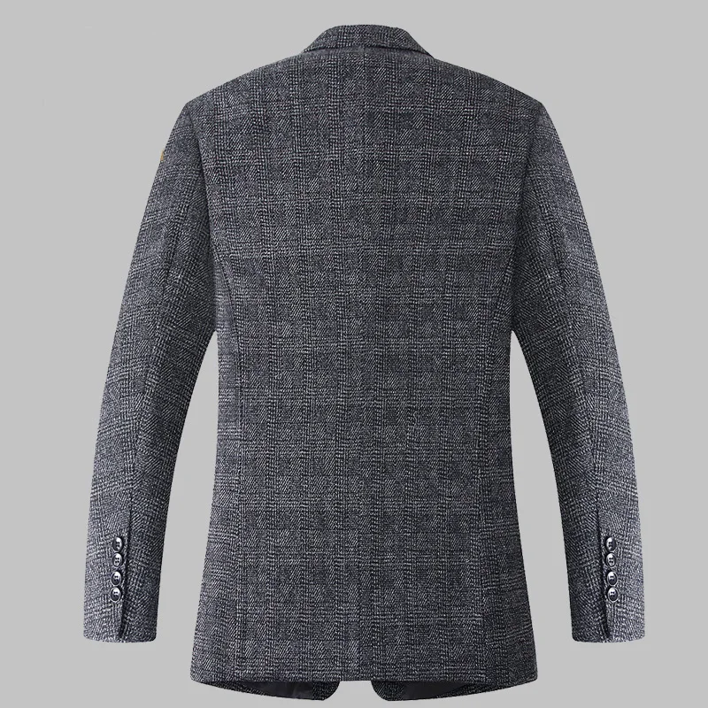 Мужской однобортный Блейзер весенний повседневный костюм в клетку 2020 большие