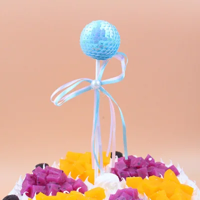 Воздушный шар топпер для торта украшение с бумажной соломинкой лента блестки