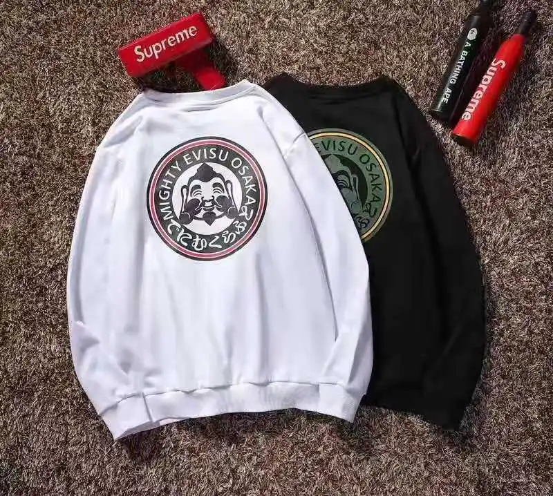 Evisu мужской свитер с круглым вырезом теплый дышащий модный хлопок Будда печать