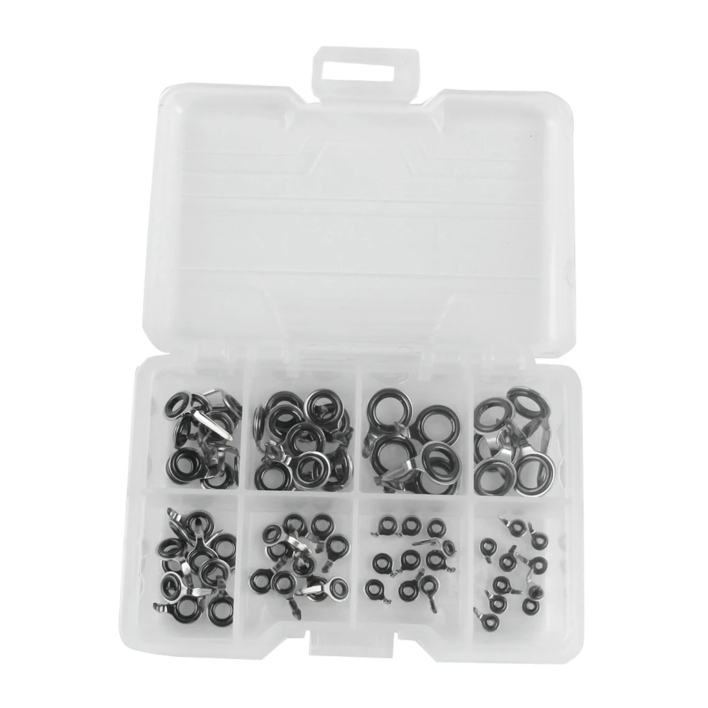 

70pcs Fishing Rod Guides Rings Single Leg Rod Eye Rings DIY Rod Repair Kit
