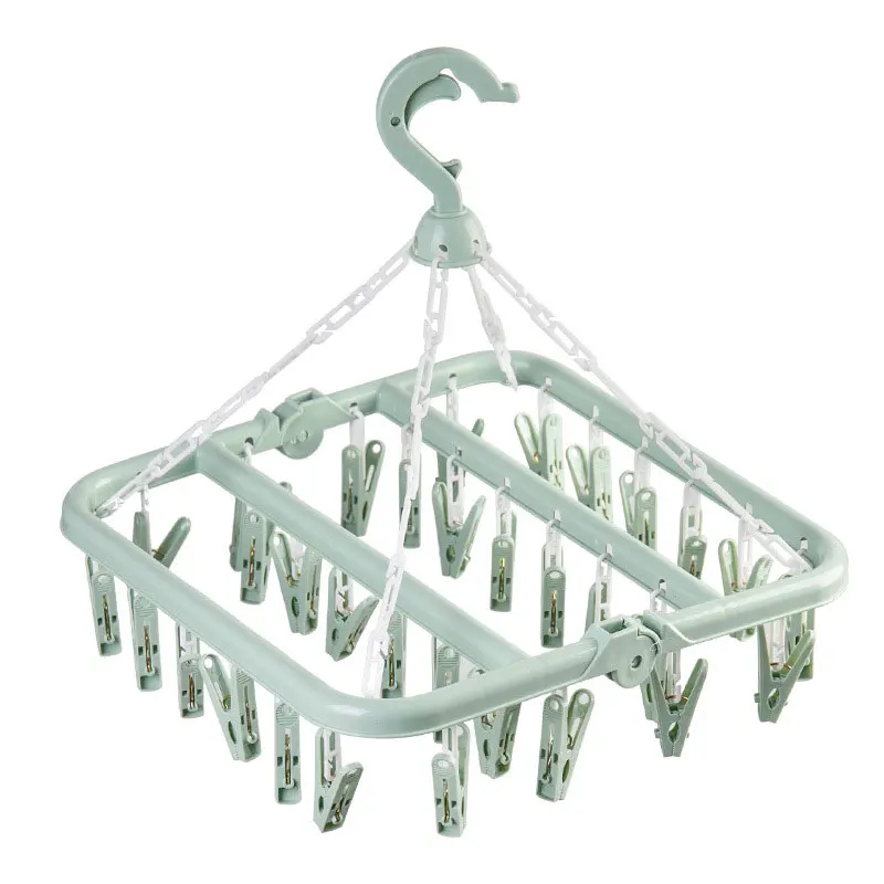 

Drying Rack Sock Holder Portable Windproof Socks Folding Clothes Hanger Rack Clothespin Wardrobe Storage Cloth Hanger Practical