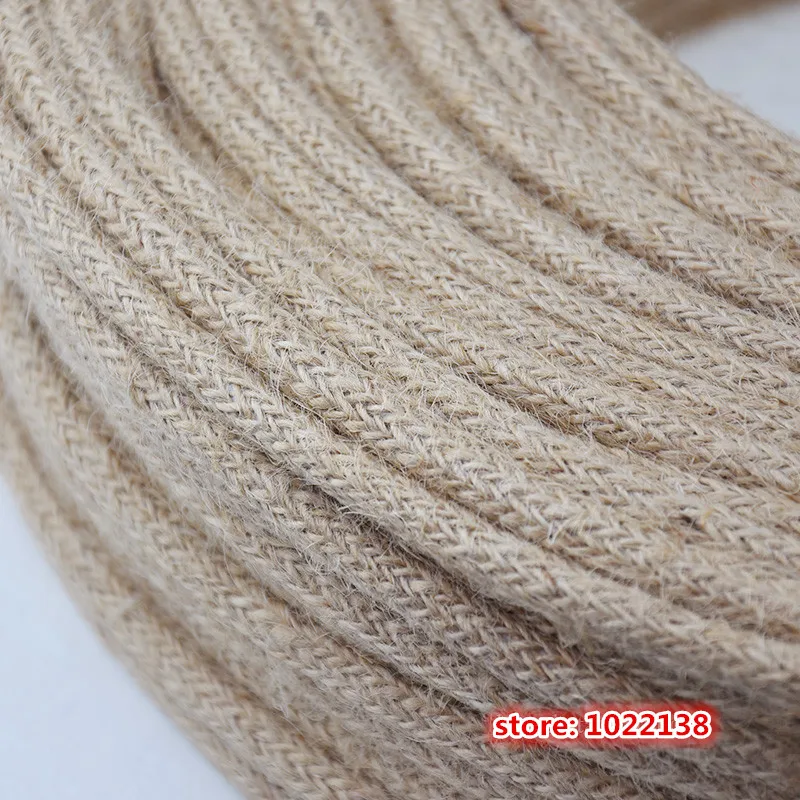 5/10/20 м 2x0.75mm Винтаж пеньковая веревка светильник шнур плетеный гибкий кабель с ПВХ