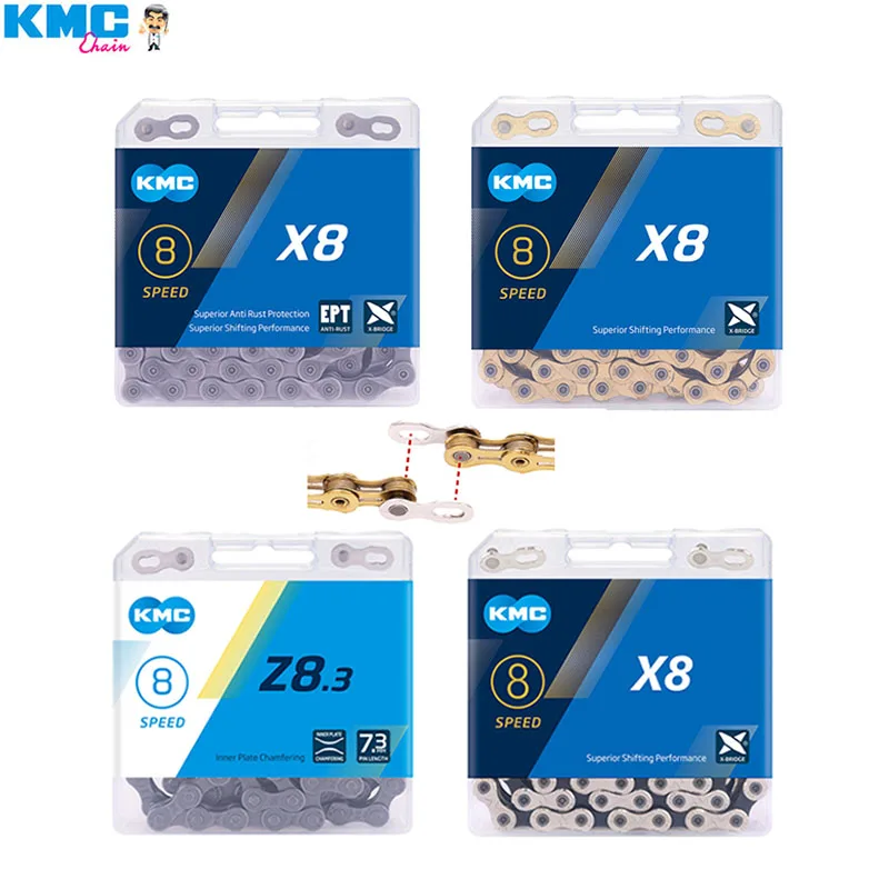 

KMC Mountain Bike 8-speed Chain X8 X8EPT X8PL Z8.3 Road Bike Chain Connector CL573R Bicycle Accessories With Quick Link Parts