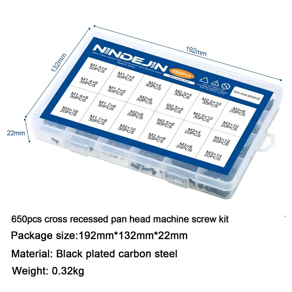 650pcs cross recessed round pan head machine screws set m1 4 m1 7 m2 m2 5 m3 mini screw laptop computer screw phillips screw kit free global shipping