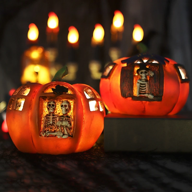 

Halloween Pumpkin Lamp Creative Skull Decoration for Home Garden Indoor Ornament