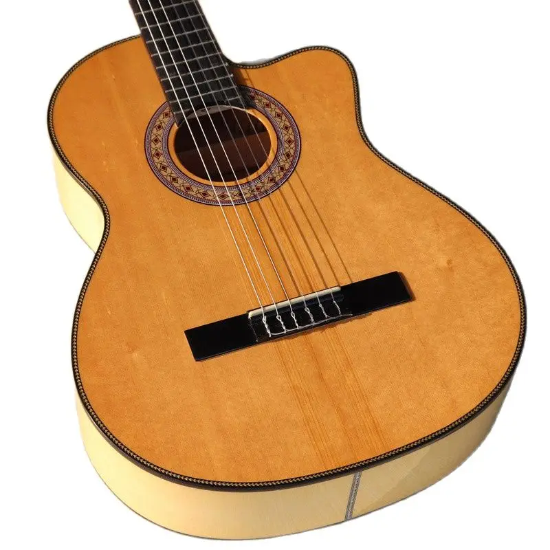 Классическая гитара Flame maple back and side 39 дюймов натуральный цвет 6 струн глянцевая