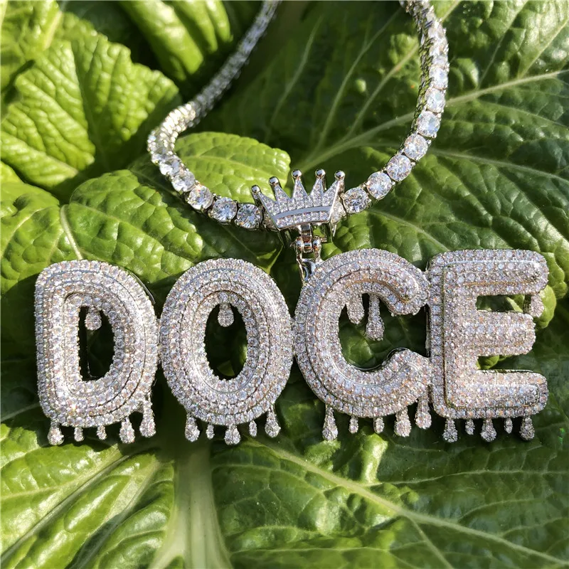 Оригинальная цепочка с буквами для мужчин и женщин кулон золотого цвета