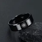 Лидер продаж, модное черное кольцо из нержавеющей стали от солнца для мужчин и женщин, кольцо 8 мм, унисекс, полноразмерное мультяшное кольцо, ювелирные изделия, крутые подарки
