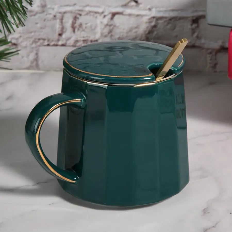 Милые керамические кружки для кофе чашки и блюдца домашнего офиса с крышкой