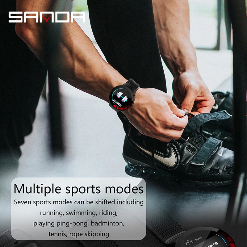 

SANDA E3 Full-Screen Touch Smart Watch Activity Trackers Remote Control IP67 Waterproof Heart Rate Monitor Android iOS Watch