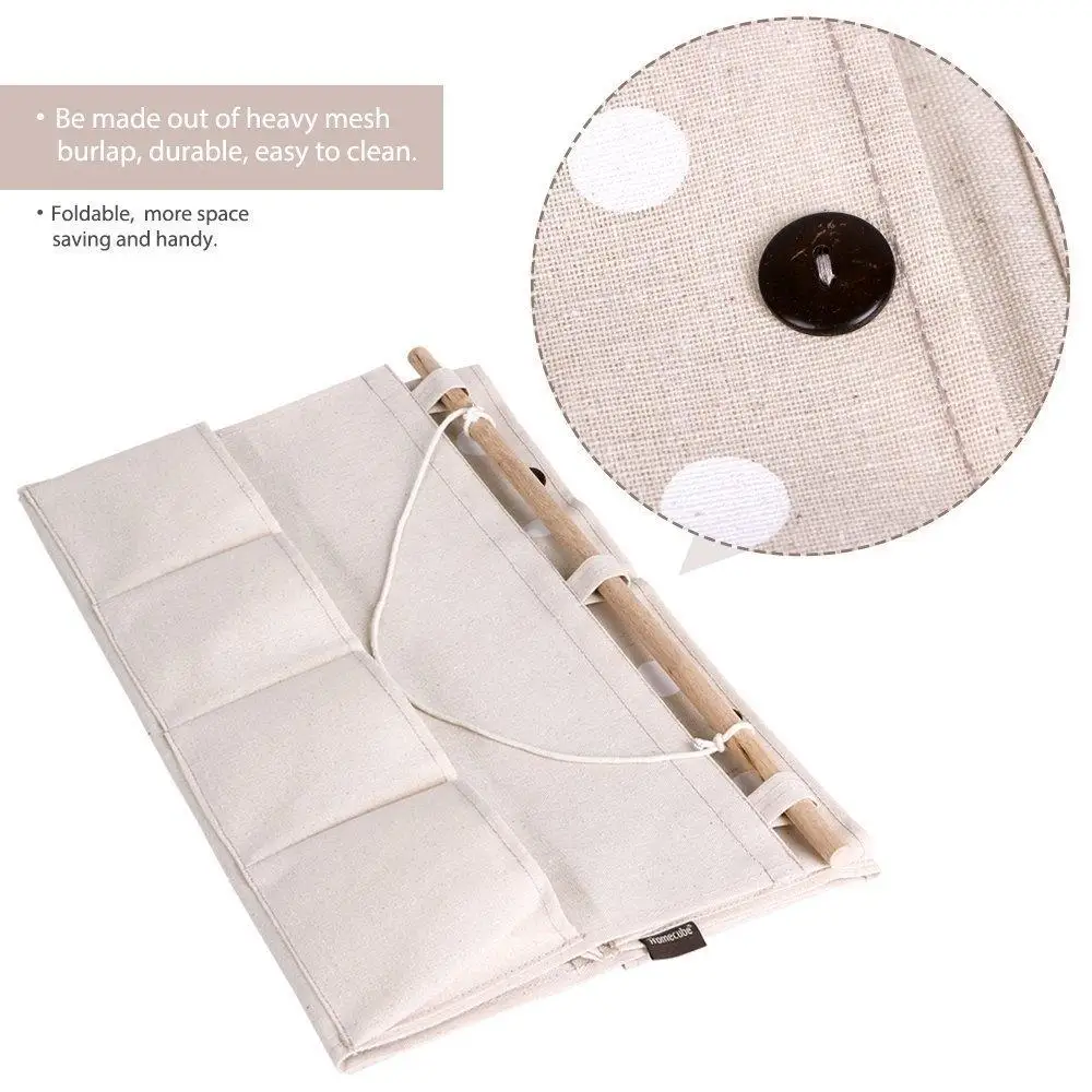 Подвесная сумка для хранения дома из льна и хлопка 13 карманов органайзер на