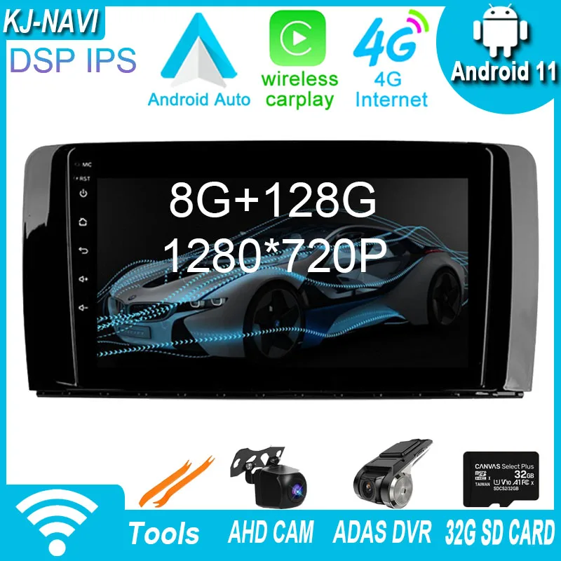 

GPS Android 11 Multimedia Navigation Radio Carplay For Mercedes Benz ML GL W164 ML350 ML500 GL320 X164 ML280 GL350 GL450