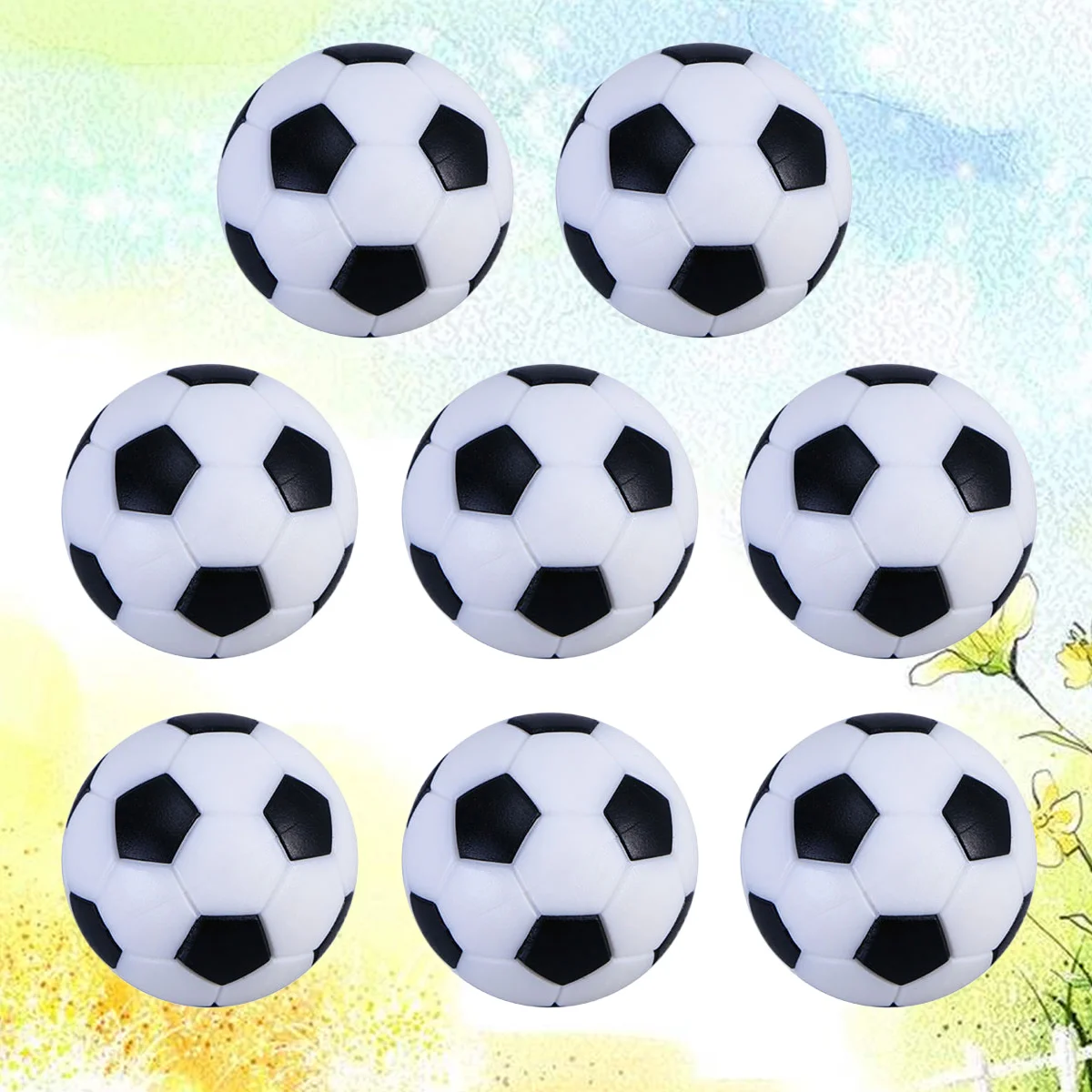 

8pcs Black and White Football Table Soccer Footballs Replacement Balls Tabletop Soccer Game Accessory (32mm Diameter)